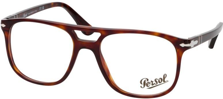 Persol - Vierkante Bril - Zwart - Acetaat