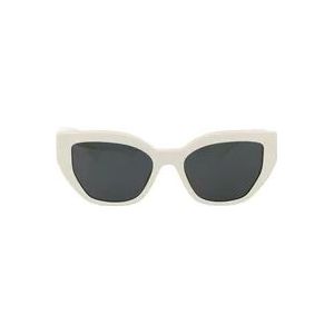 Prada Vlinderzonnebril in wit talkacetaat , White , unisex , Maat: 53 MM