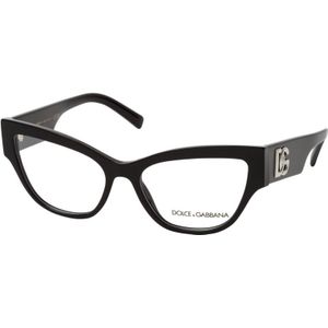 Dolce & Gabbana - DG3378 - Optische Monturen - Zwart Transparant - Acetaat - Kattenoog