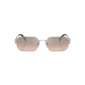 Prada Dames zonnebril met metalen montuur en bruine spiegelglazen , Gray , Dames , Maat: 58 MM