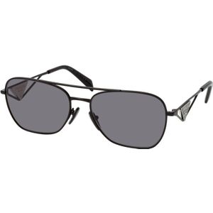 Dames Prada zonnebril met gepolariseerde donkergrijze lenzen , Black , unisex , Maat: 59 MM
