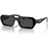 Prada Stijlvolle zonnebril met donkergrijze lenzen , Black , Dames , Maat: 52 MM