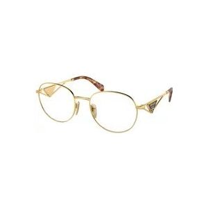 Prada Vrouw PR A50V 5AK1O1 Optische monturen Metaal Goud Transparant Rotonde Normaal