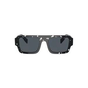 Prada Vierkante Acetaat zonnebril in zwart schildpad , Black , Heren , Maat: 53 MM