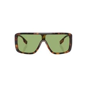 Burberry Donker Havana/Groene zonnebril , Brown , Heren , Maat: 30 MM