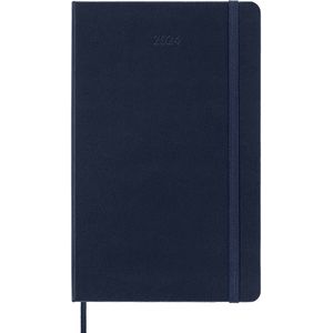 Moleskine Wekelijkse agenda met ruimte voor notities 12 maanden 2024, Agenda 2024, maat Large 13x21, hardcover en elastische sluiting, kleur saffierblauw