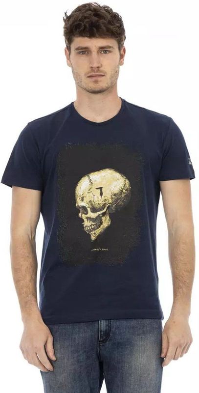 Trussardi - Action - T-Shirt - Blauw - 90% Katoen 10% Viscose