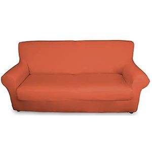BIANCHERIAWEB Magic 2 bankhoezen, elastisch, eenkleurig, oranje, geschikt voor kussens van 50 tot 60 cm met zitdiepte 65 cm, kussenslopen tegen vlekken en vacht