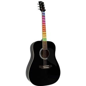 EKO Guitars - Ranger Blk Visual Note, akoestische gitaar Dreadnought ""Visual Note"", bovendeel van sparrenhout, kozijnen en bodem van linden, led-folie ""Visual Note"" met de bijbehorende app, kleur