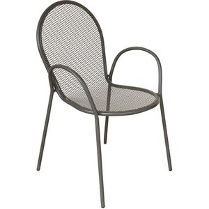 Milani Home S.r.l.s. FE802564-BIAN Sheffield-stoel, stapelbaar, metaal, wit, 54 x 61 x 90 cm