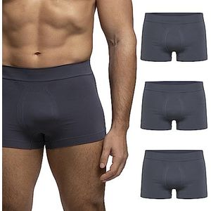 POMPEA U-boxershorts voor heren, naadloos, 3 stuks, Basic grijs, S/M