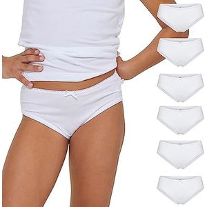 POMPEA Verpakking met 6 slips voor meisjes, katoen, wit, Wit, 4-5 anni
