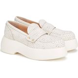 Agl, puffy moc perforated shoes Wit, Dames, Maat:40 EU