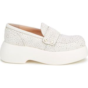 Agl, puffy moc perforated shoes Wit, Dames, Maat:40 EU