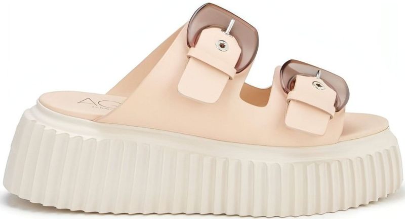 Agl - Dames Sliders - Beige - Leer