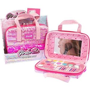Girabrilla Set make-up make-up make-up tas magenta met oogschaduw, lippenstift en nagellak, kleur, één maat, 19044