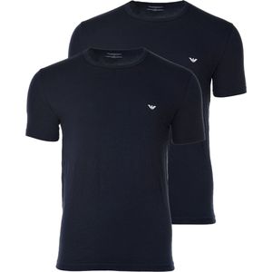 Emporio Armani 2P O-hals shirts stretch blauw