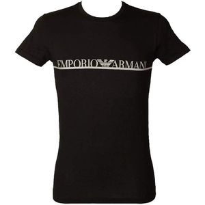 Emporio Armani - T-Shirt - Blauw - Leer
