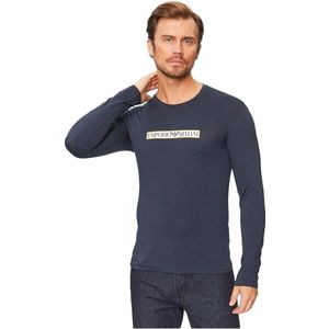 T-shirt - Ronde Hals - Jersey - Logoprint - Lange Mouw