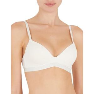 Emporio Armani Dames Dames Triangle Essential Studs Logo Padded BH, Pale Cream, S