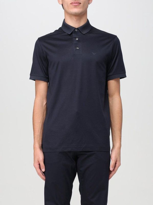 Emporio Armani - Polo Shirt - Blauw - Korte Mouwen - Regular Fit