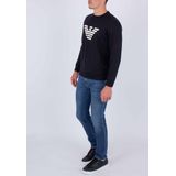 Emporio Armani - Sweatshirt - Blauw - 67% Modal, 33% Katoen