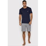 Emporio Armani Pattern Mix - Pyjama - Marine - Katoen - Lange Mouwen