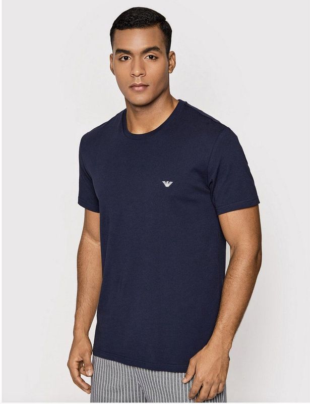 Emporio Armani Pattern Mix - Pyjama - Marine - Katoen - Lange Mouwen