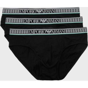 Emporio Armani - Fit Organic 3P Brief - Zwart - Katoen