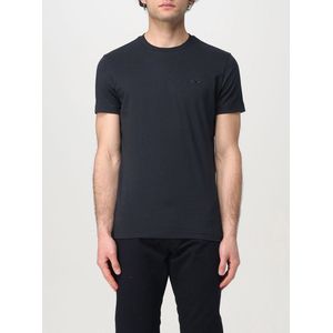 Emporio Armani, Heren, Tops, Blauw, Maat: M Katoen,