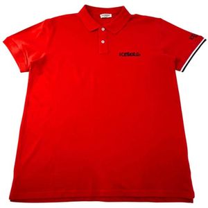 Poloshirt - Rood - Katoen - Korte Mouwen - Logo Op De Borst