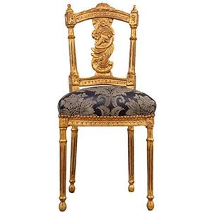 BISCOTTINI INTERNATIONAL ART TRADING Biscottini Antica 95 x 45 x 42 cm | Stoelen Luigi XVI Antiek Goud | Gewatteerde stoel in Franse stijl | Slaapkamerstoel van stof beige, medium