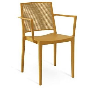 Cribel Noemi fauteuil, polypropyleen, mosterd, 4 stuks, 4 stuks