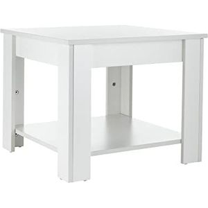 Baroni Home Moderne salontafel, salontafel, woonkamertafel met bodem, vierkant, wit, 55 x 55 x 45 cm