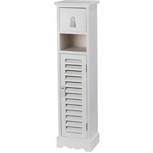 Baroni Home Houten zuil voor woonkamer of badkamer, multifunctionele kast, 21,5 x 18 x 86 cm