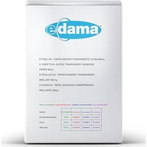 Transparant plakpapier voor inkjetprinter, 8 vellen A4