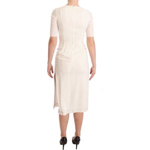 Dolce & Gabbana - Jurk - Wit - Viscose en Zijde