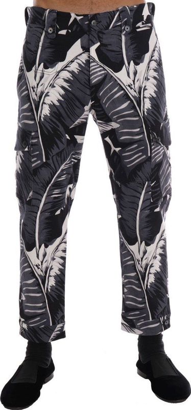 Dolce & Gabbana - Tropische Blad Katoenen Broek - Zwart - Heren