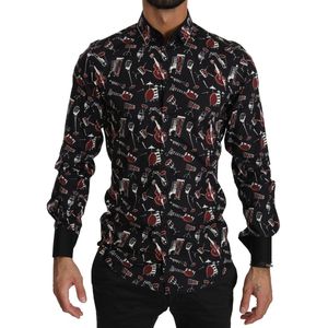Dolce & Gabbana - GOLD - Slim Fit Shirt - Zwart - 98% Katoen 2% Zijde