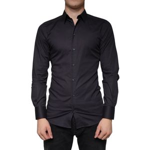 Dolce & Gabbana - GOLD - Overhemd - Zwart - Slim Fit - Katoen Stretch