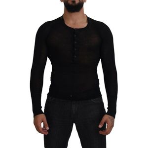 Dolce & Gabbana - Cashmere Button Pullover - Zwart - Longsleeve