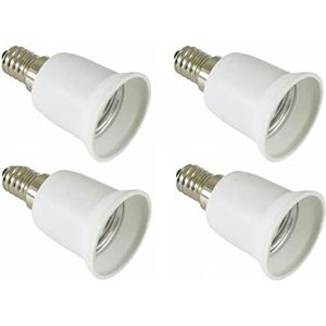 4 stuks adapterconverter van E14 naar E27-stekker fitting van klein naar groot, ideaal voor ledlampen gecertificeerd volgens CE
