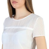 Blousetops - Witte T-shirt - Korte Mouwen - Ronde Hals - Zijde en Viscose