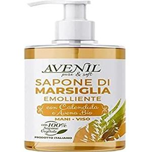 Avenil Marseille zeep voor handen en gezicht met goudsbloem en biologische haver, 500 ml