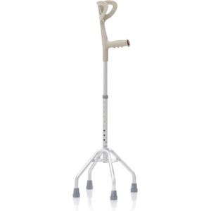 Wandelstok - Vierpoot - Geanodiseerd Aluminium - Verstelbare Hoogte - 76-98 cm