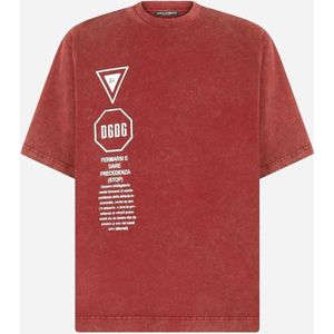 Dolce Gabbana Rood Back Print T-Shirt