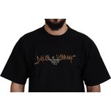 Dolce & Gabbana Zwarte Logo Katoenen Crewneck Heren T-shirt