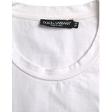 Dolce & Gabbana - Short Sleeve Crew Neck - T-shirt - Wit - Heart Amor