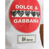 Dolce & Gabbana - Short Sleeve Crew Neck - T-shirt - Wit - Heart Amor