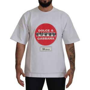 Wit Amor Heart katoenen T-shirt met ronde hals